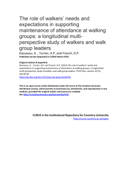 The role of walkers` needs and expectations in supporting