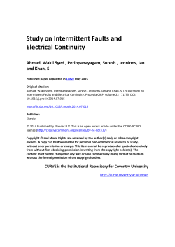 Study on Intermittent Faults and Electrical Continuity Ahmad