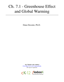 Ch. 7.1 - Greenhouse Effect and Global Warming
