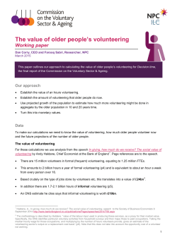 The value of older people`s volunteering