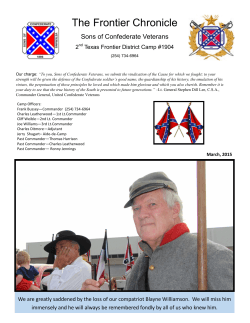The Frontier Chronicle - Texas Division Sons of Confederate Veterans