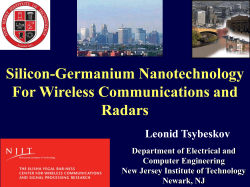 Silicon-Germanium Nanotechnology For Wireless Communications