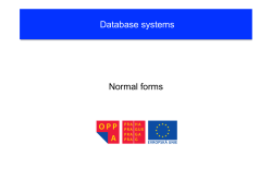 Database systems Normal forms