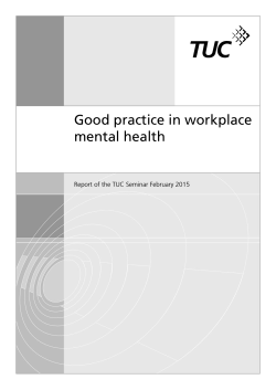 Good practice in workplace mental health - TUC