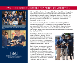 FAU HIGH SCHOOL HOSTED SEAPERCH COMPETITION
