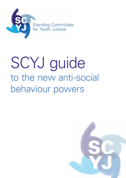 SCYJ guide to the new anti-social behaviour powers