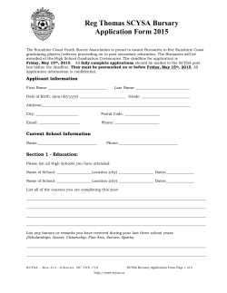 SCYSA Bursary Application Form 2015