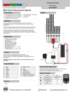 Instructional Sheet Multi Color 9 Piece Accent Light Kit