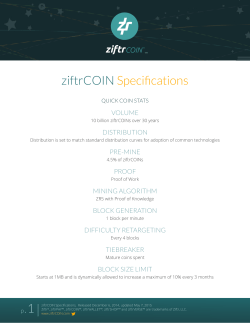 ziftrCOIN Specifications