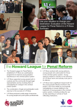 Evaluation of the Howard League for Penal Reform`s UR Boss