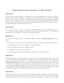 Sample Midterm Exam Questions: CS 689: Fall 2011