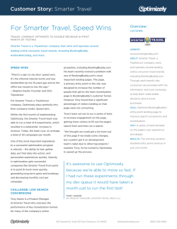 For Smarter Travel, Speed Wins
