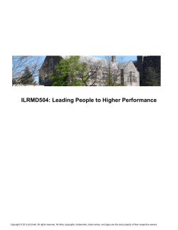 ILRMD504: Leading People to Higher Performance