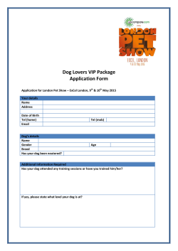 Dog Lovers VIP Package Application Form