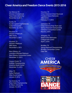 Cheer America and Freedom Dance Events 2015-2016