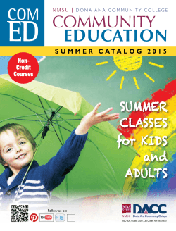 Summer 2015 Catalog - DoÃ±a Ana Branch Community College