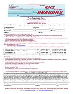 Team Registration Form - San Diego Alliance for Asian Pacific