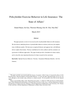 Policyholder Exercise Behavior in Life Insurance