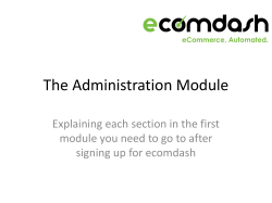 The Administration Module