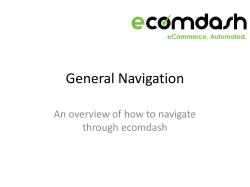 User Guide: General Navigation