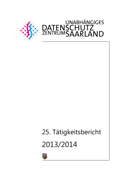 25. TÃ¤tigkeitsbericht - UnabhÃ¤ngiges Datenschutzzentrum Saarland
