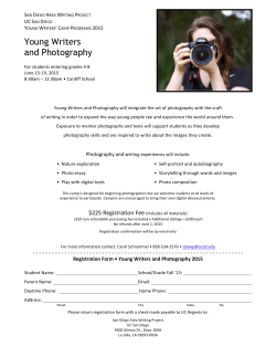 Young Writers and Photography - San Diego Area Writing Project