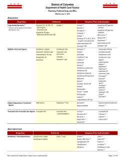 Preferred Drug List - District of Columbia Medicaid