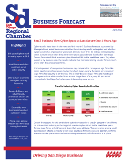 April 2015 - San Diego County Business Forecast