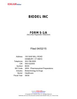 biodel inc form s-1/a