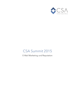 CSA Summit 2015 - Certified Senders Alliance