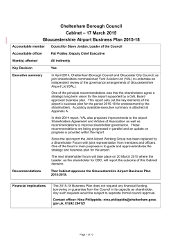 Gloucestershire Airport Business Plan and Vision PDF 119 KB