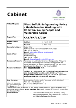 West Suffolk Safeguarding Policy