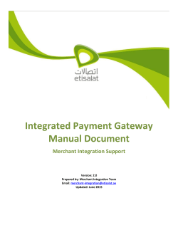 IPG Manual - Integrated Payment Gateway
