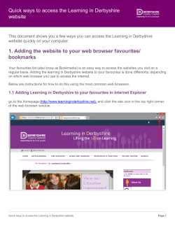 Quick ways to access the Learning in Derbyshire website
