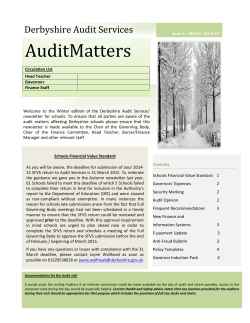 Derbyshire Audit Services Winter 2014-15