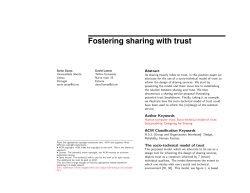 Fostering sharing with trust