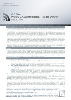CIO Flash Preview U.K. general election