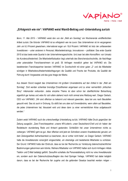 Vapiano Statement zum WamS