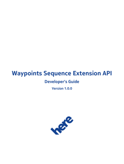 Why use the Waypoints Sequence Extension API?