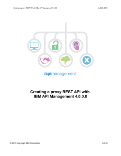 Creating a proxy REST API with IBM API Management 4.0.0.0