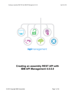 Creating an assembly REST API with IBM API Management 4.0.0.0