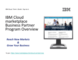 IBM Cloud marketplace Business Partner Program Overview