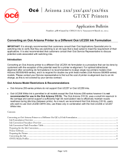 Application Bulletin 48B Converting an OcÃ© Arizona Printer to a