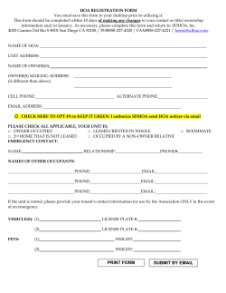 HOA REGISTRATION FORM You must save this form to