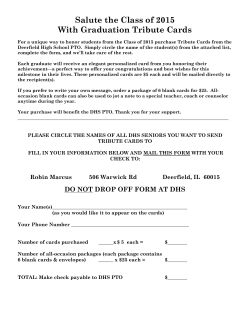2015 PTO Tribute Card Order Form