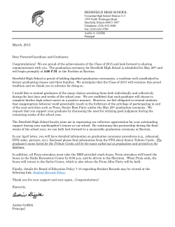 Principal`s Letter--March 2015 - Deerfield High School