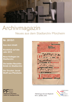 Archivmagazin - Stadt Pforzheim