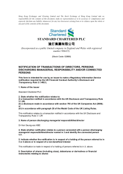 Notification Report of Standard Chartered PLC