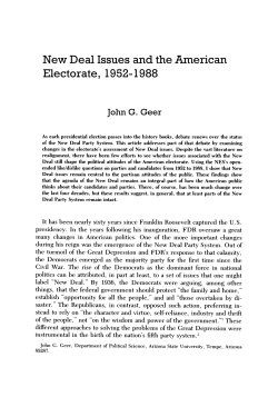 New Deal Issues and the American Electorate, 1952-1988