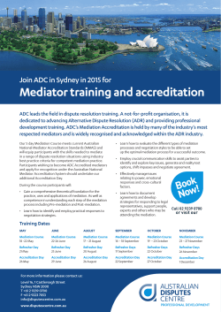 ADC Mediation Training Sydney 2015